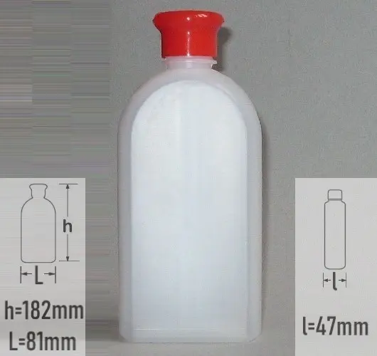 Sticla plastic 420ml culoare semitransparent cu capac flip-top rosu